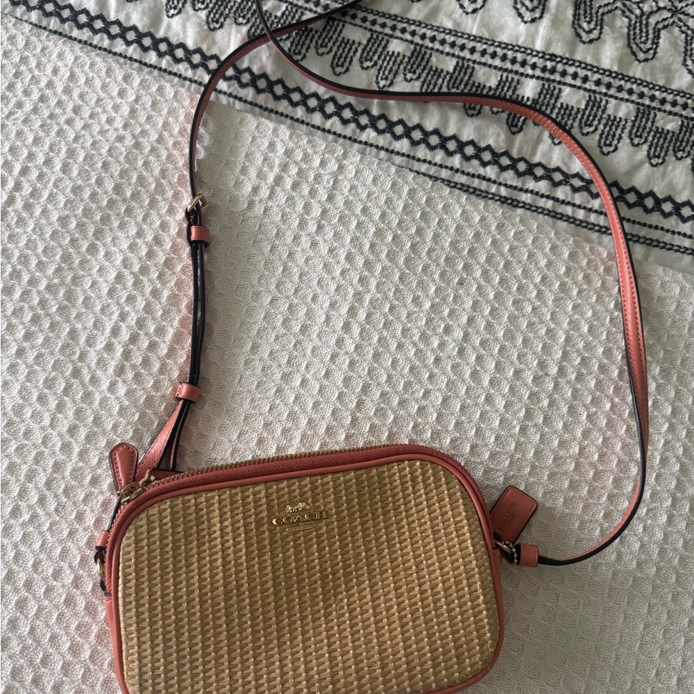 Coach Tan and Pink Crossbody Bag